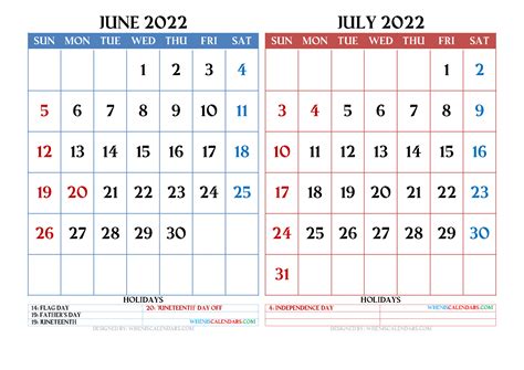 May June July 2022 Calendar Printable